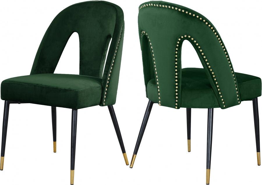 Akoya Velvet Dining Chair Set Of 2 In Green - 794Green-C - ATL FURNITURE