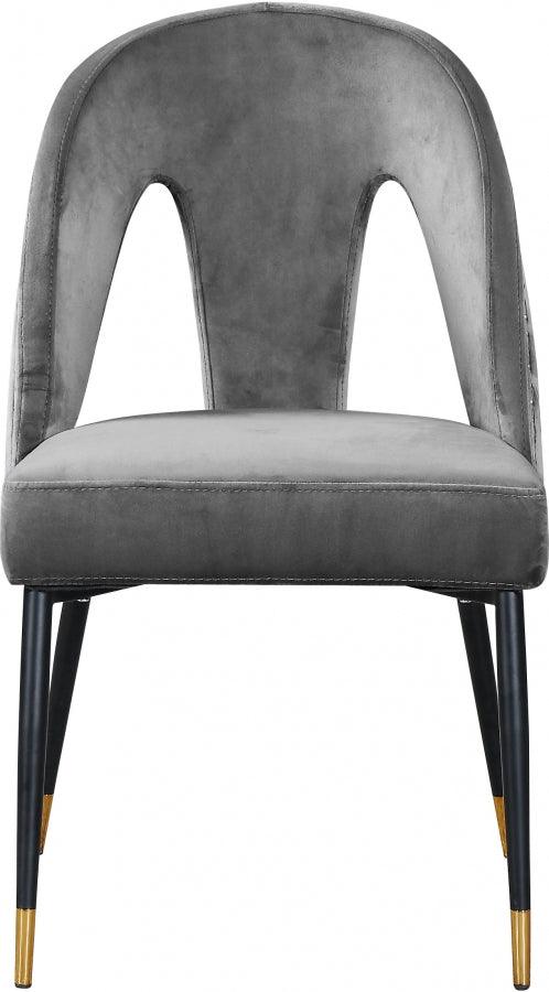 Meridian Furniture - Akoya Velvet Dining Chair Set Of 2 In Grey - 794Grey-C - ATL FURNITURE