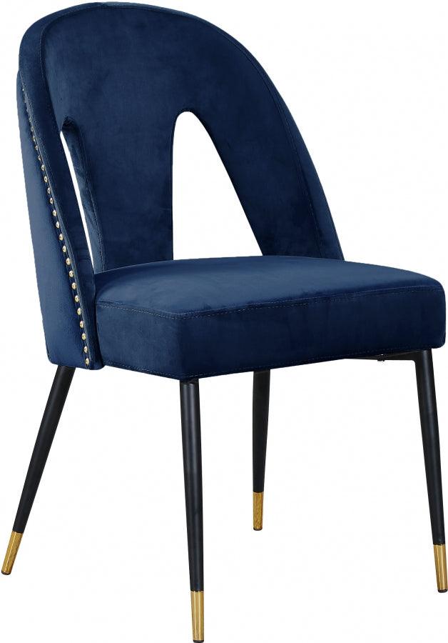 Meridian Furniture - Akoya Velvet Dining Chair Set Of 2 In Navy - 794Navy-C - ATL FURNITURE