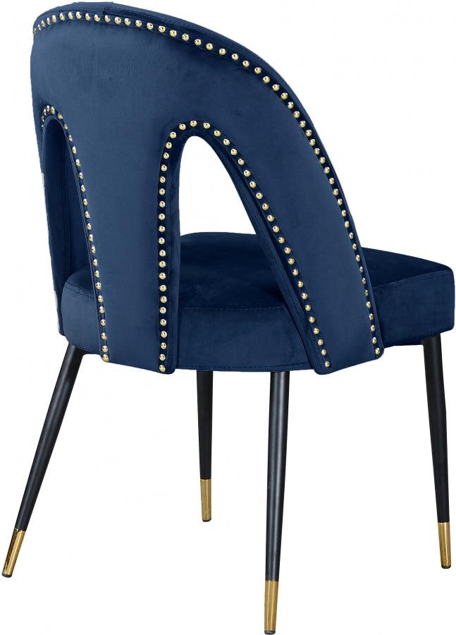 Meridian Furniture - Akoya Velvet Dining Chair Set Of 2 In Navy - 794Navy-C - ATL FURNITURE