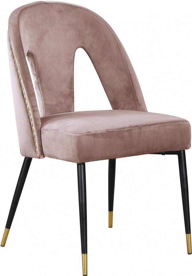 Meridian Furniture - Akoya Velvet Dining Chair Set Of 2 In Pink - 794Pink-C - ATL FURNITURE