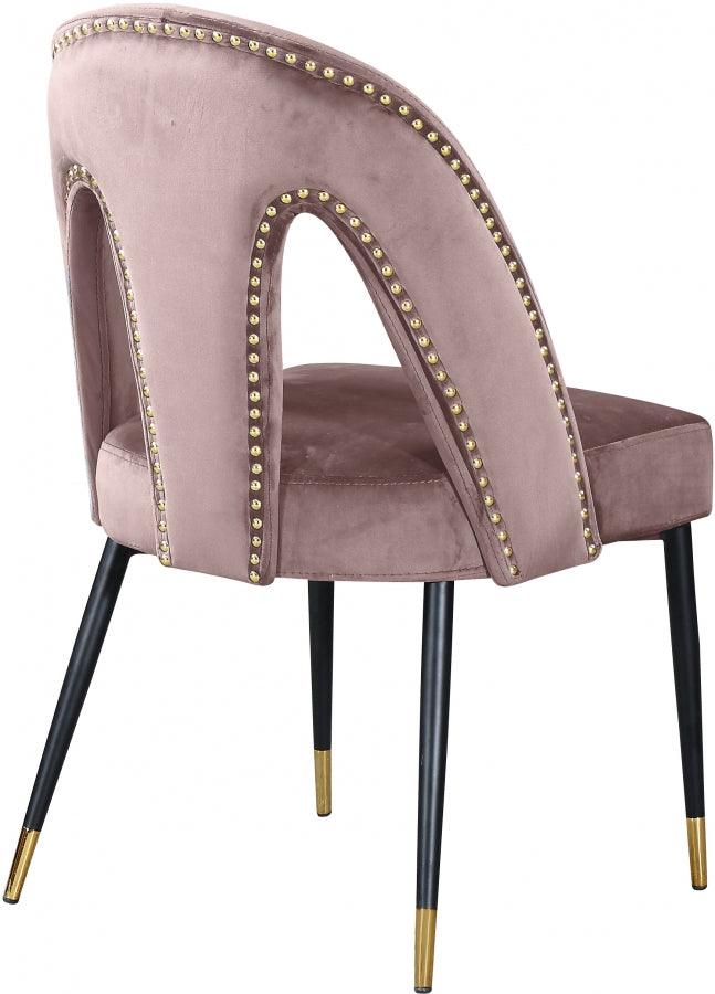 Meridian Furniture - Akoya Velvet Dining Chair Set Of 2 In Pink - 794Pink-C - ATL FURNITURE