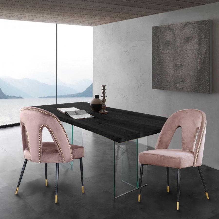 Meridian Furniture - Akoya Velvet Dining Chair Set Of 2 In Pink - 794Pink-C - ATL FURNITURE