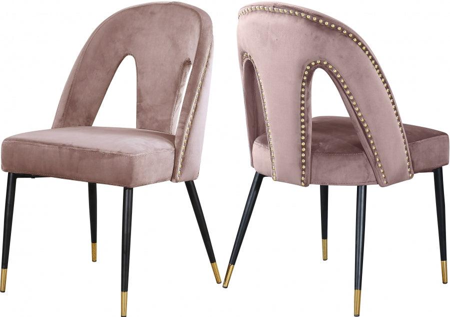 Meridian Furniture - Akoya Velvet Dining Chair Set Of 2 In Pink - 794Pink-C - ATL FURNITURE