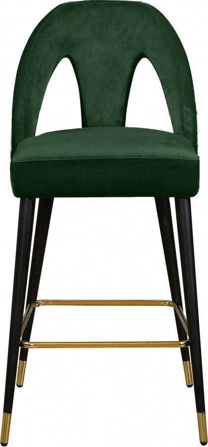 Akoya Velvet Counter Stool Set Of 2 In Green - 795Green-C - ATL FURNITURE