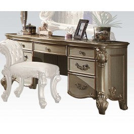 Acme Vendome Vanity Desk in Gold Patina 23007 - ATL FURNITURE