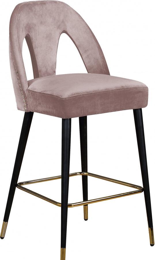 Akoya Velvet Counter Stool Set Of 2 In Pink - 795Pink-C - ATL FURNITURE