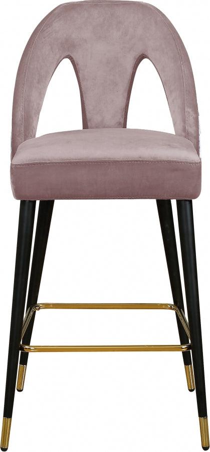 Akoya Velvet Counter Stool Set Of 2 In Pink - 795Pink-C - ATL FURNITURE