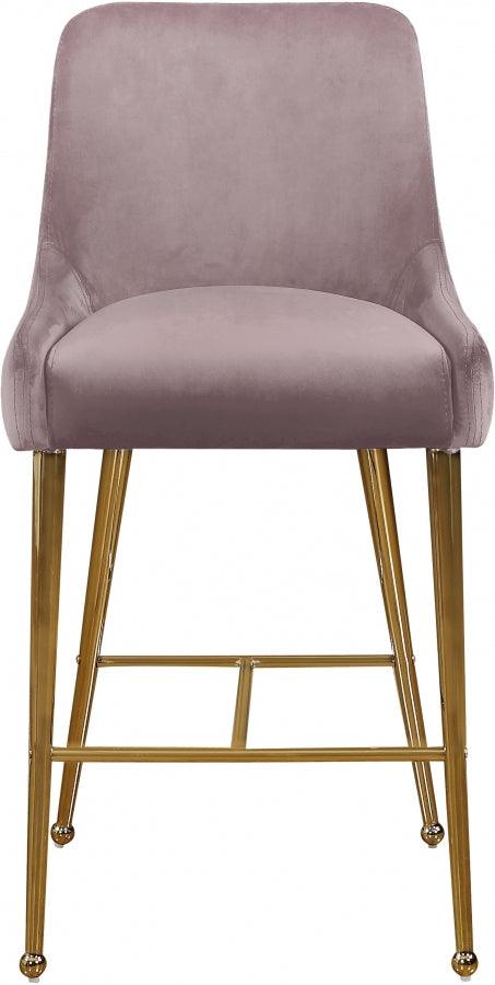 Meridian Furniture - Owen Velvet Counter Stool In Pink (Set Of 2) - 745Pink - ATL FURNITURE