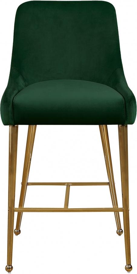 Meridian Furniture - Owen Velvet Counter Stool In Green (Set Of 2) - 745Green - ATL FURNITURE