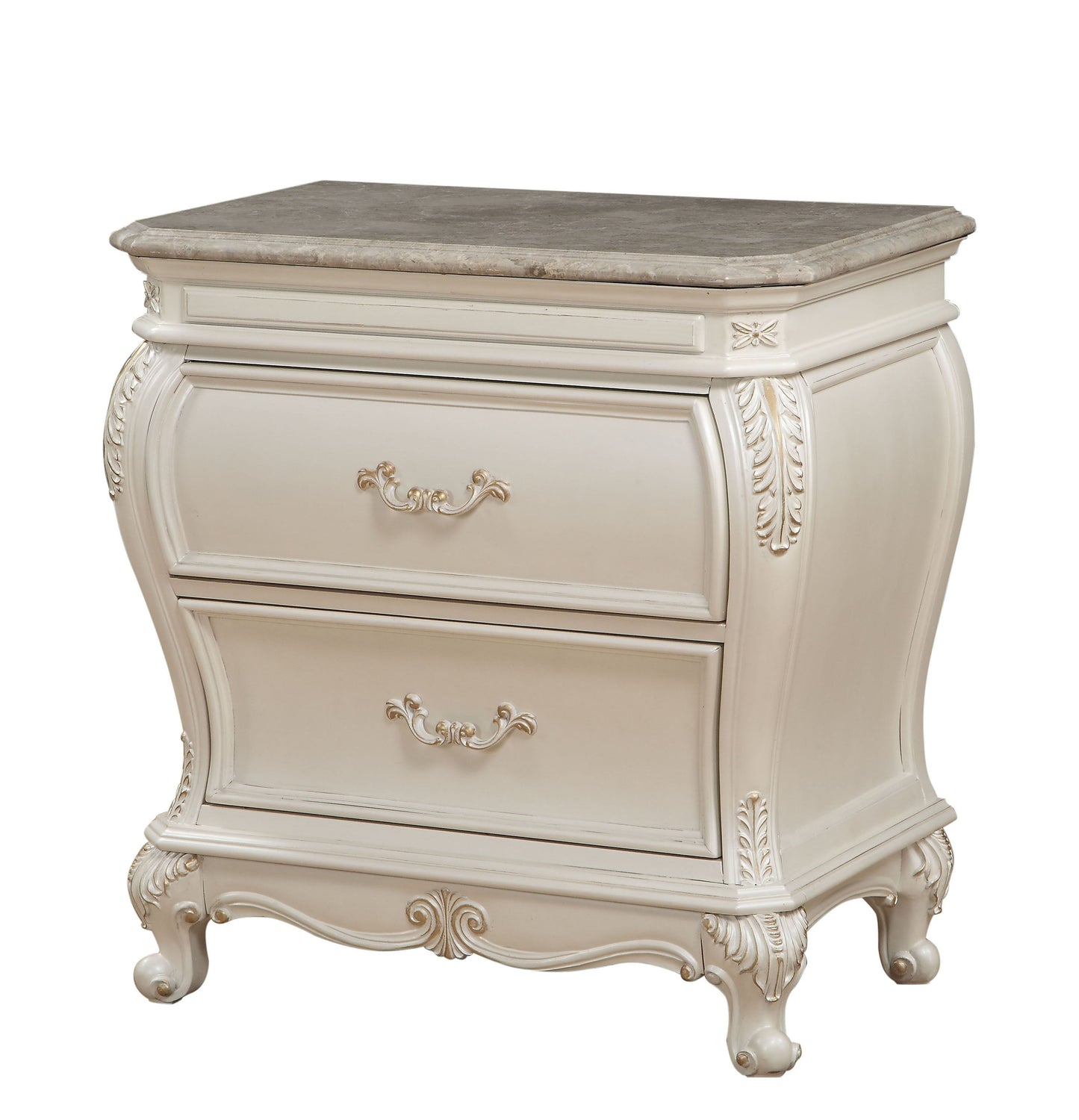 Chantelle Pearl White Nightstand - ATL FURNITURE