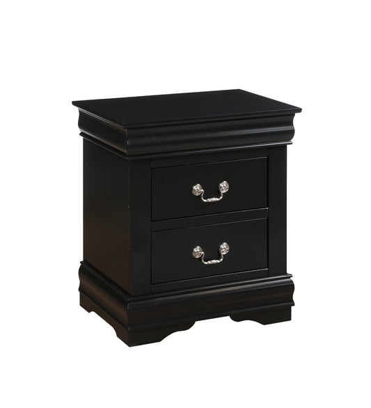 Louis Philippe Black Nightstand - ATL FURNITURE