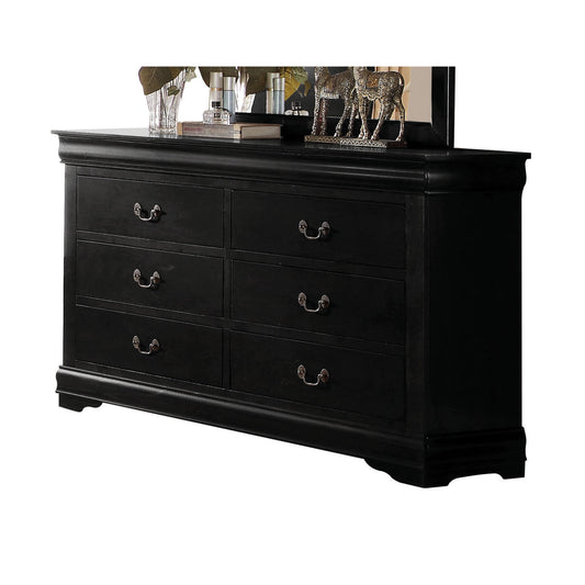 Louis Philippe Black Dresser - ATL FURNITURE