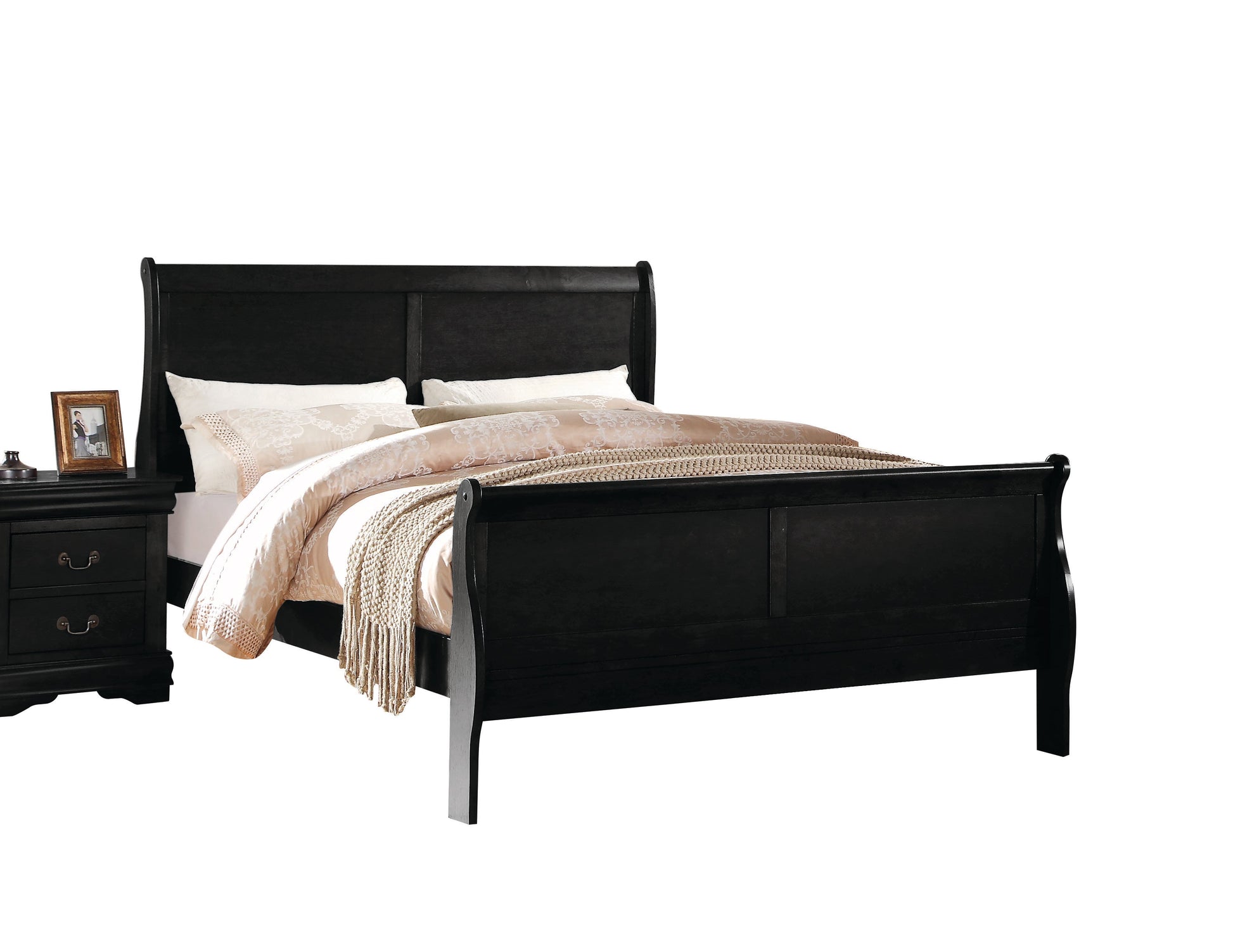 Louis Philippe Black Full Bed - ATL FURNITURE