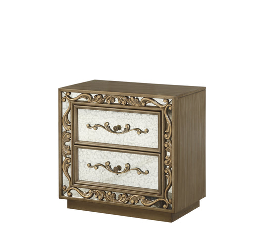 Orianne Antique Gold Nightstand - ATL FURNITURE