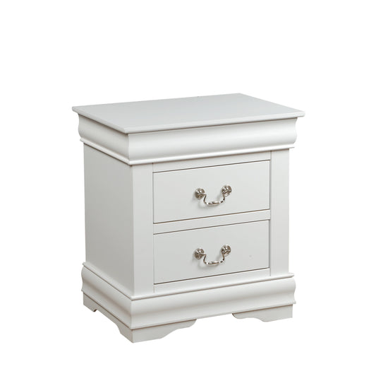 Louis Philippe White Nightstand - ATL FURNITURE