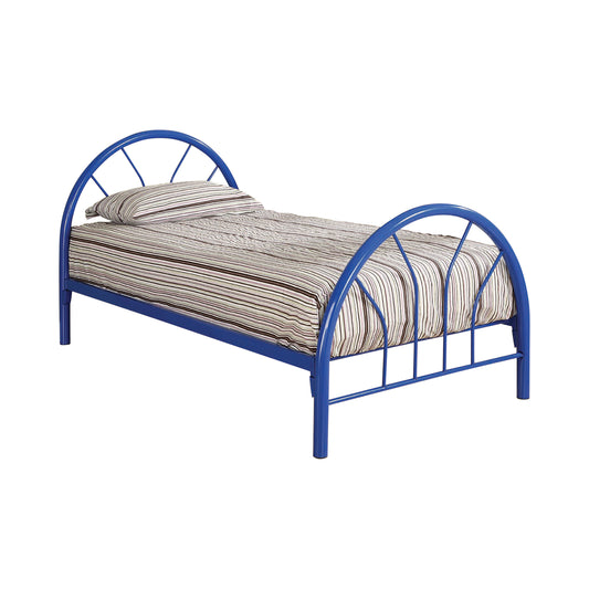 Marjorie Metal Twin Open Frame Bed Blue