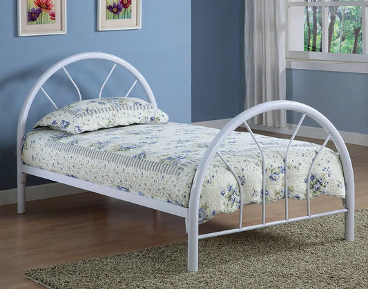 Transitional White Twin Bed - ATL FURNITURE