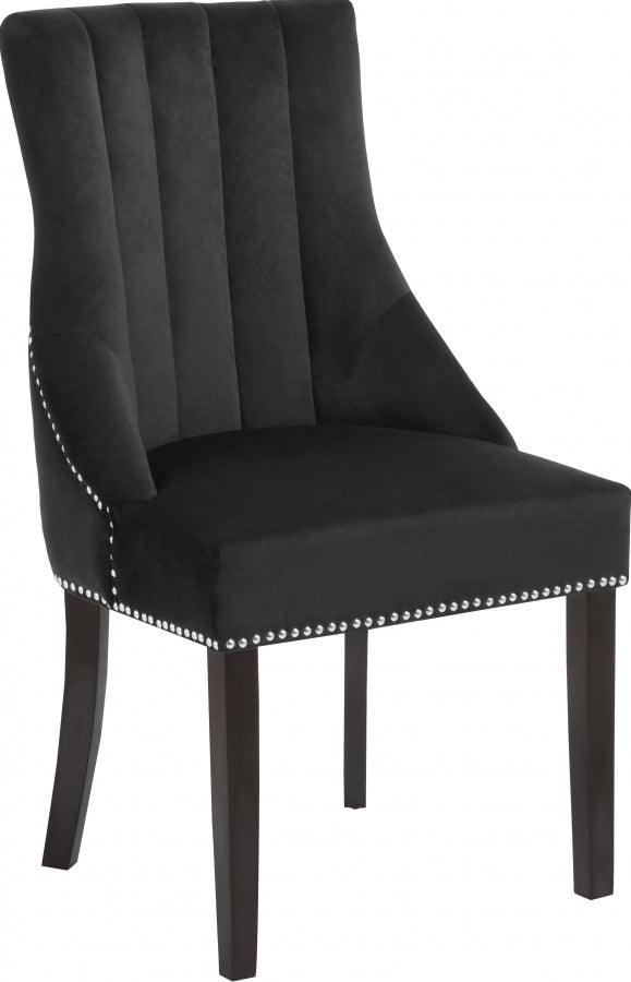 Meridian Furniture - Oxford Velvet Dining Chair In Black (Set Of 2) - 721Black-C - ATL FURNITURE