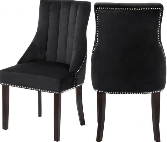 Meridian Furniture - Oxford Velvet Dining Chair In Black (Set Of 2) - 721Black-C - ATL FURNITURE