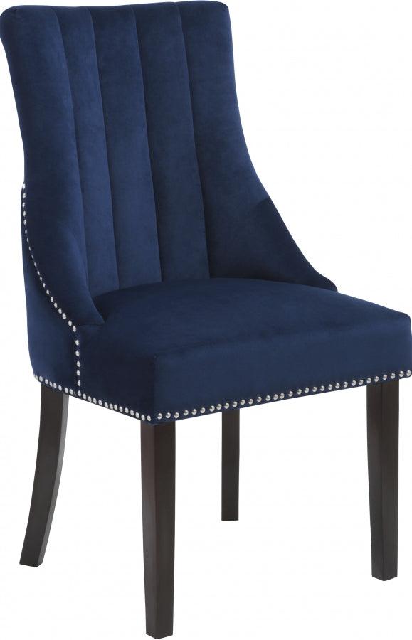 Meridian Furniture - Oxford Velvet Dining Chair In Navy (Set Of 2) - 721Navy-C - ATL FURNITURE