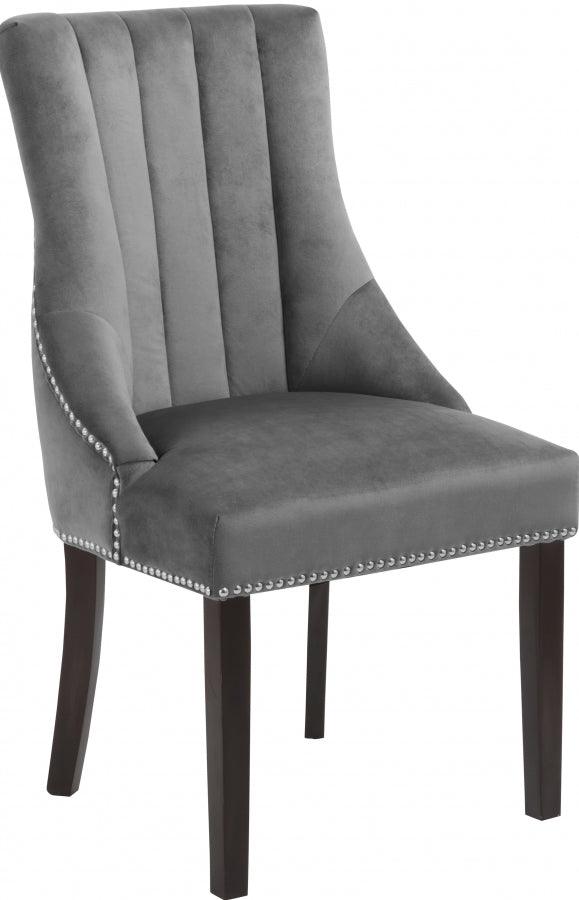 Meridian Furniture - Oxford Velvet Dining Chair In Grey (Set Of 2) - 721Grey-C - ATL FURNITURE