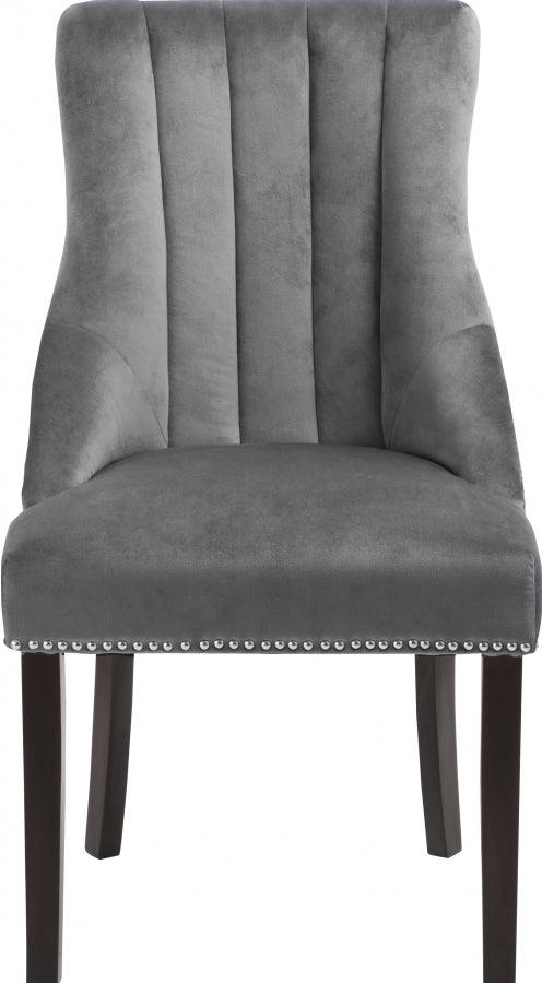 Meridian Furniture - Oxford Velvet Dining Chair In Grey (Set Of 2) - 721Grey-C - ATL FURNITURE