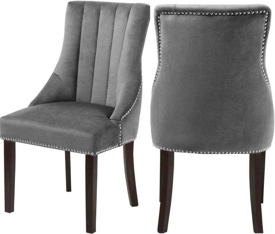 Meridian Furniture - Oxford Velvet Dining Chair In Grey (Set Of 2) - 721Grey-C - ATL FURNITURE