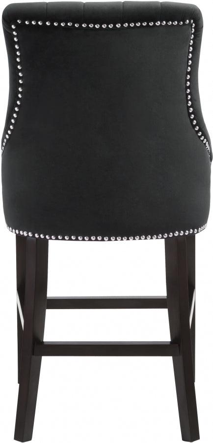 Meridian Furniture - Oxford Velvet Counter Stool In Black (Set Of 2) - 722Black-C - ATL FURNITURE