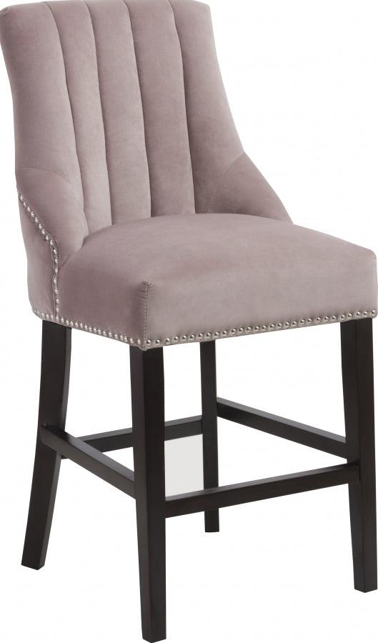 Meridian Furniture - Oxford Velvet Counter Stool In Pink (Set Of 2) - 722Pink-C - ATL FURNITURE