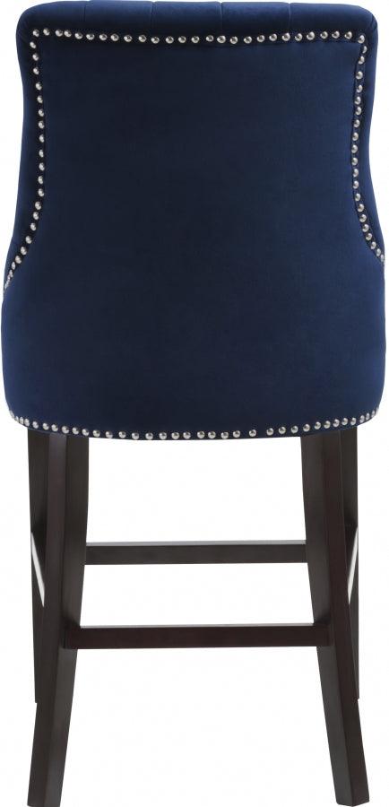 Meridian Furniture - Oxford Velvet Counter Stool In Navy (Set Of 2) - 722Navy-C - ATL FURNITURE