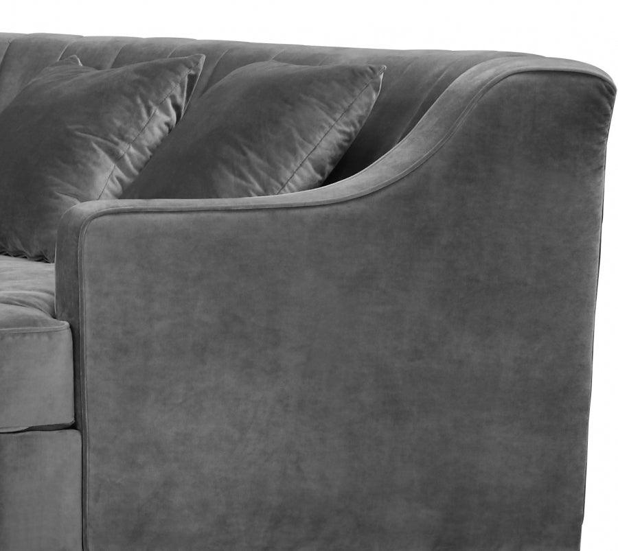 Jackson 2 Piece Sectional Velvet In Grey - ATL FURNITURE