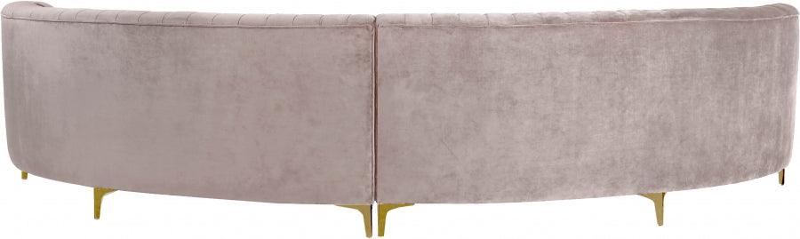 Jackson 2 Piece Sectional Velvet In Pink - ATL FURNITURE