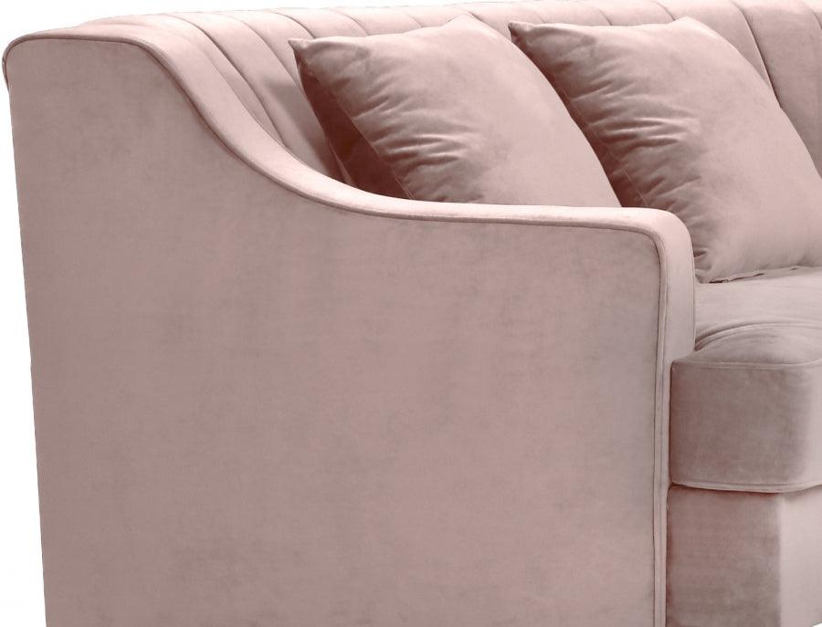 Jackson 2 Piece Sectional Velvet In Pink - ATL FURNITURE