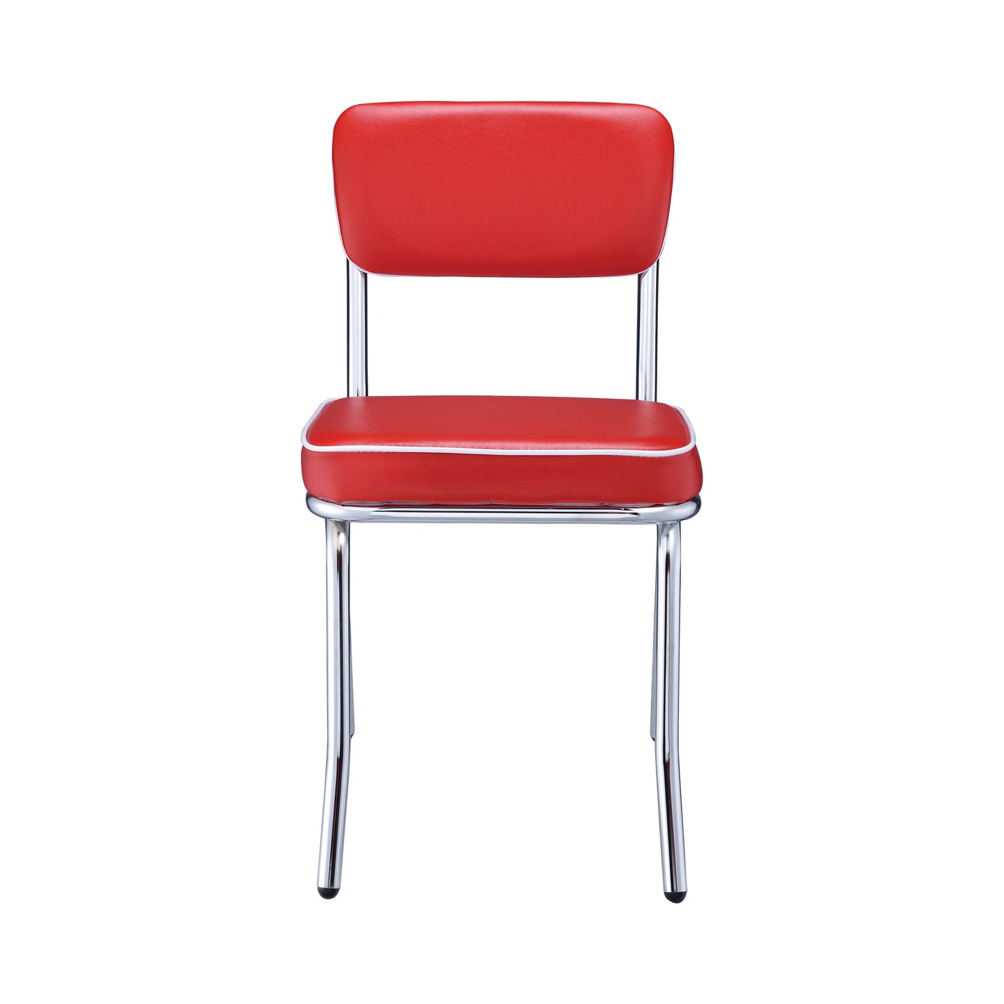 Retro Upholstered Dining Side Chair Red (Set of 2)