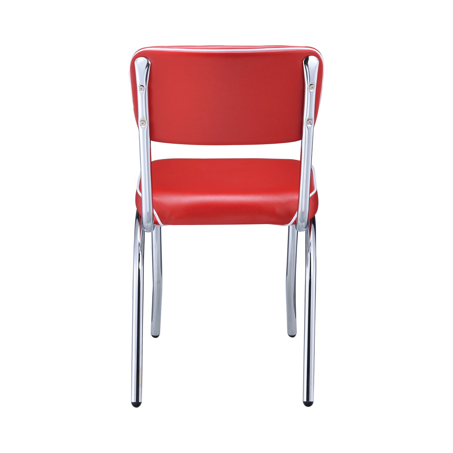 Retro Upholstered Dining Side Chair Red (Set of 2)