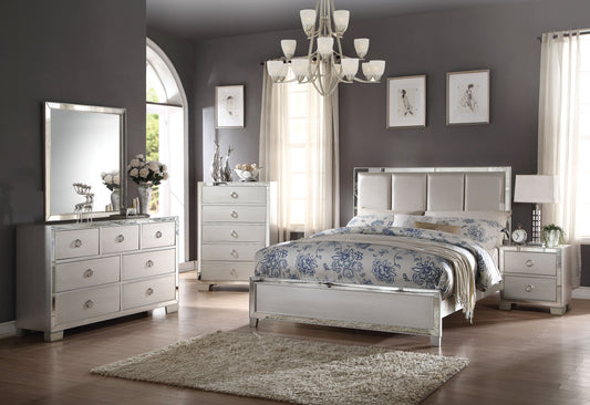 Voeville II Platinum PU & Platinum Eastern King Bed - ATL FURNITURE