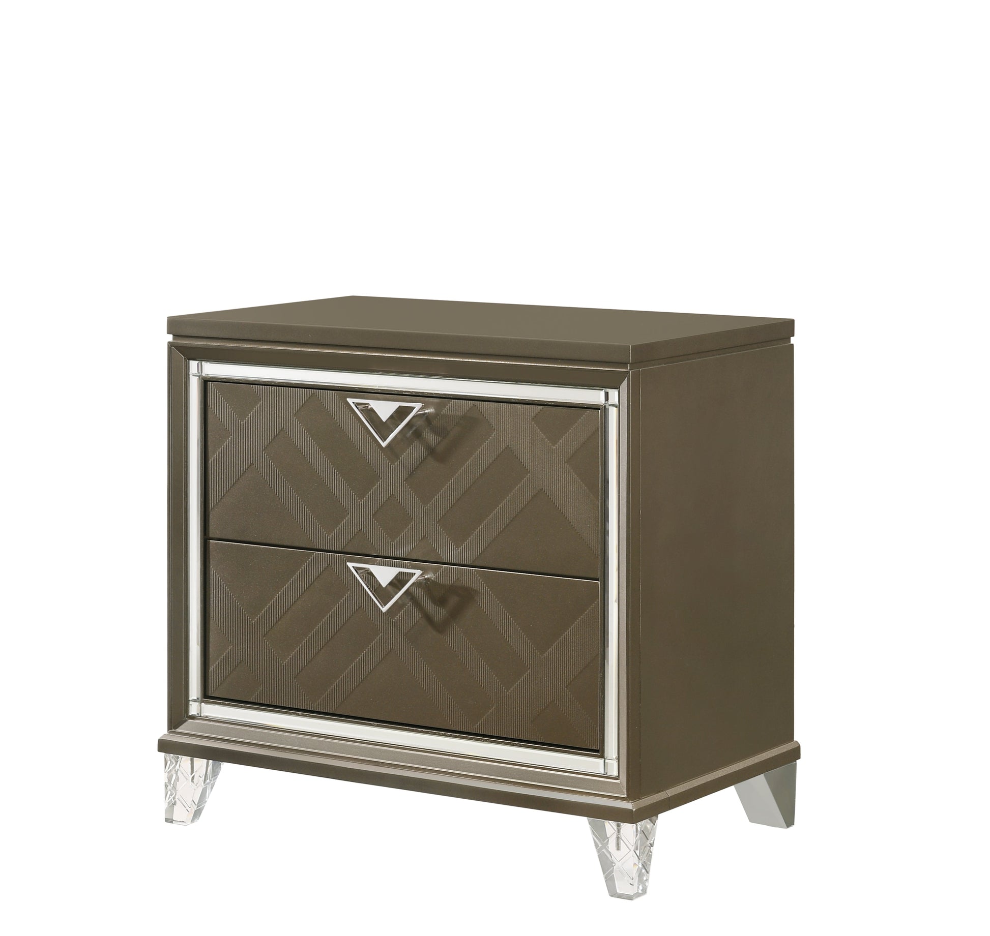 Skylar Dark Champagne Nightstand - ATL FURNITURE