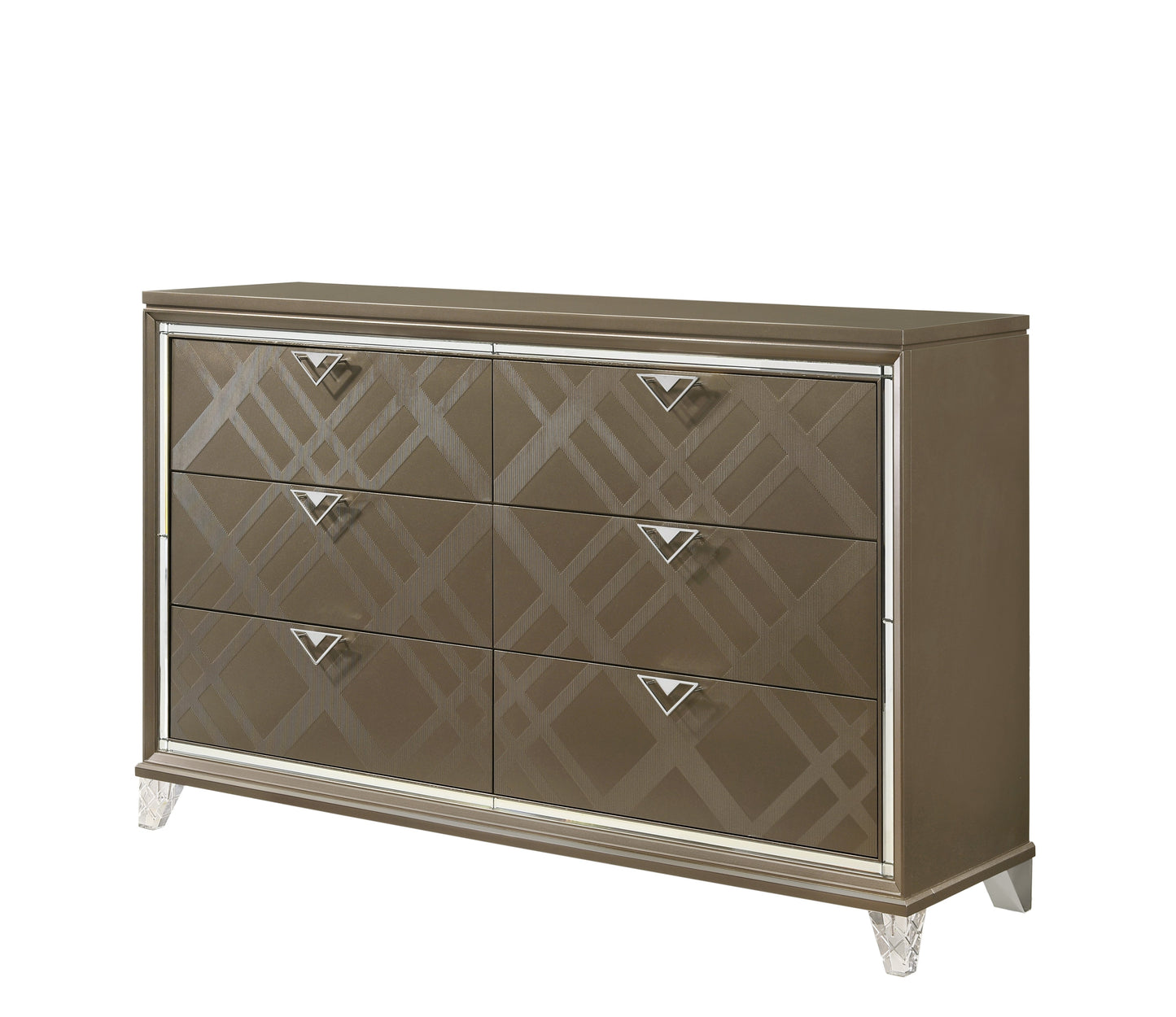 Skylar Dark Champagne Dresser - ATL FURNITURE