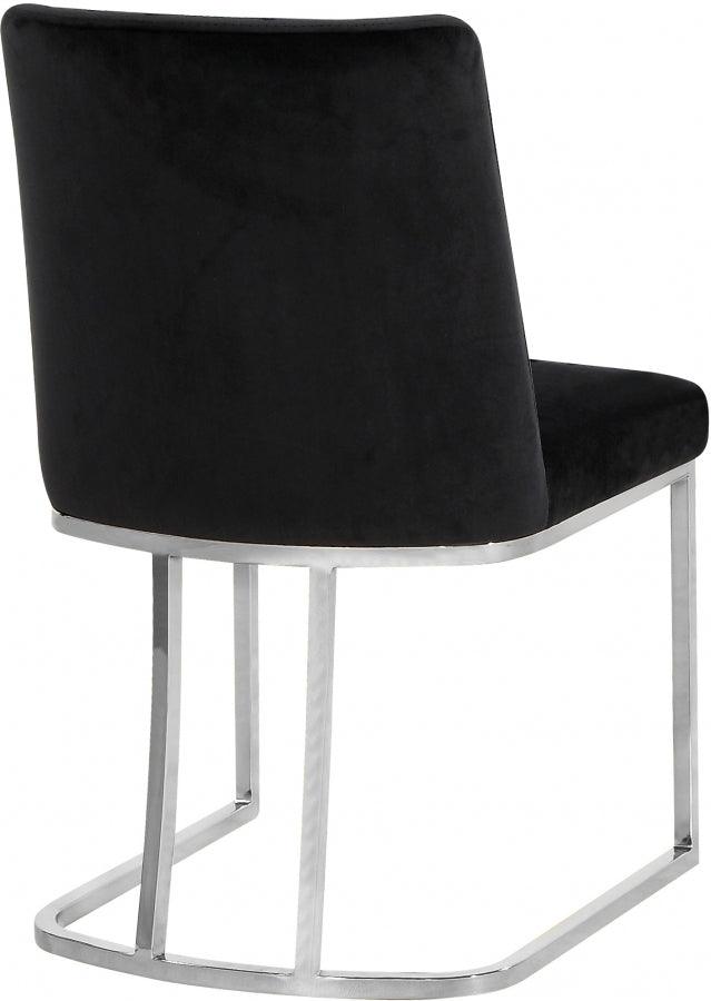 Meridian Furniture - Heidi Velvet Dining Chair In Black (Set Of 2) - 728Black-C - ATL FURNITURE