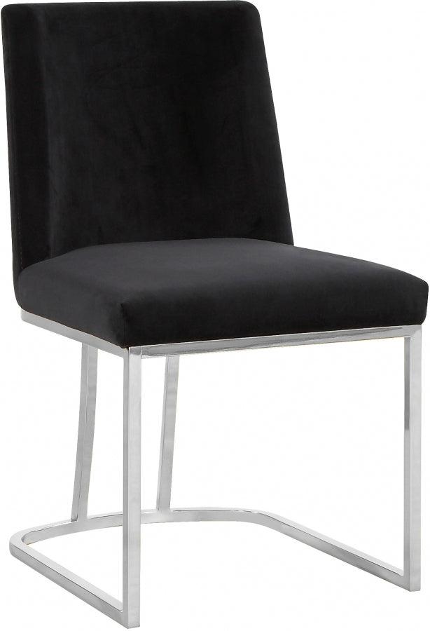 Meridian Furniture - Heidi Velvet Dining Chair In Black (Set Of 2) - 728Black-C - ATL FURNITURE