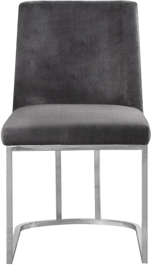 Meridian Furniture - Heidi Velvet Dining Chair In Grey (Set Of 2) - 728Grey-C - ATL FURNITURE