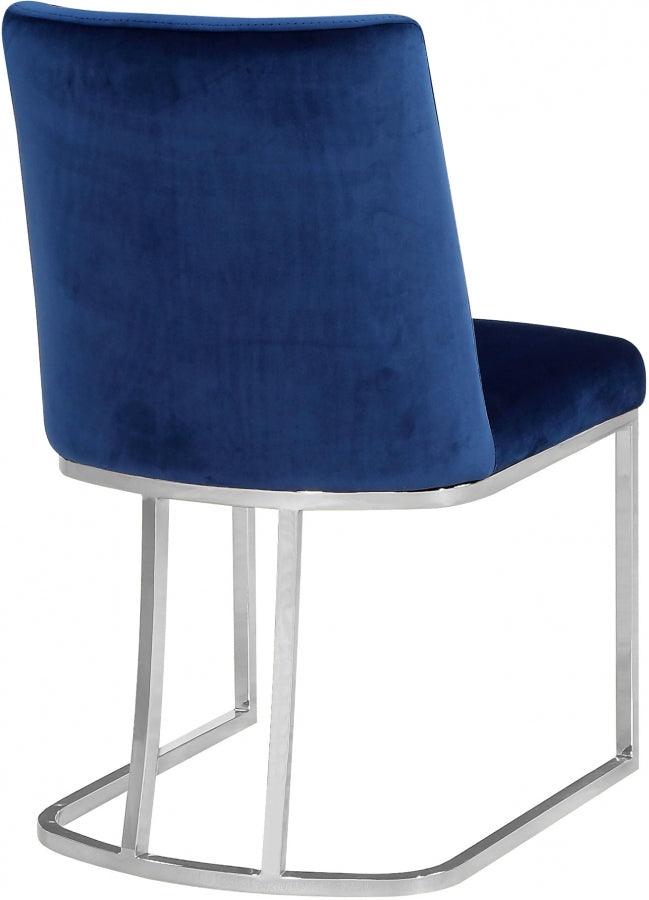 Meridian Furniture - Heidi Velvet Dining Chair In Navy (Set Of 2) - 728Navy-C - ATL FURNITURE