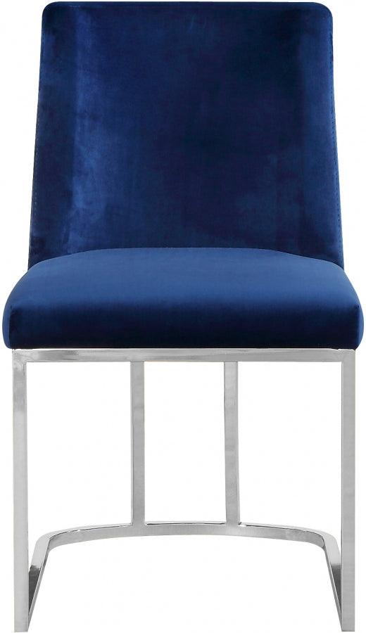 Meridian Furniture - Heidi Velvet Dining Chair In Navy (Set Of 2) - 728Navy-C - ATL FURNITURE