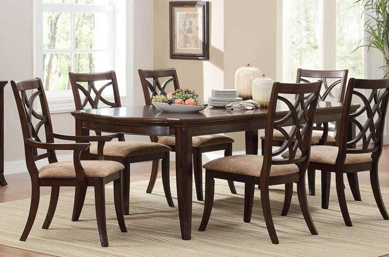 Homelegance - Keegan Rich Brown Cherry 7 Piece Dining Table Set - 2546-96-7 - ATL FURNITURE