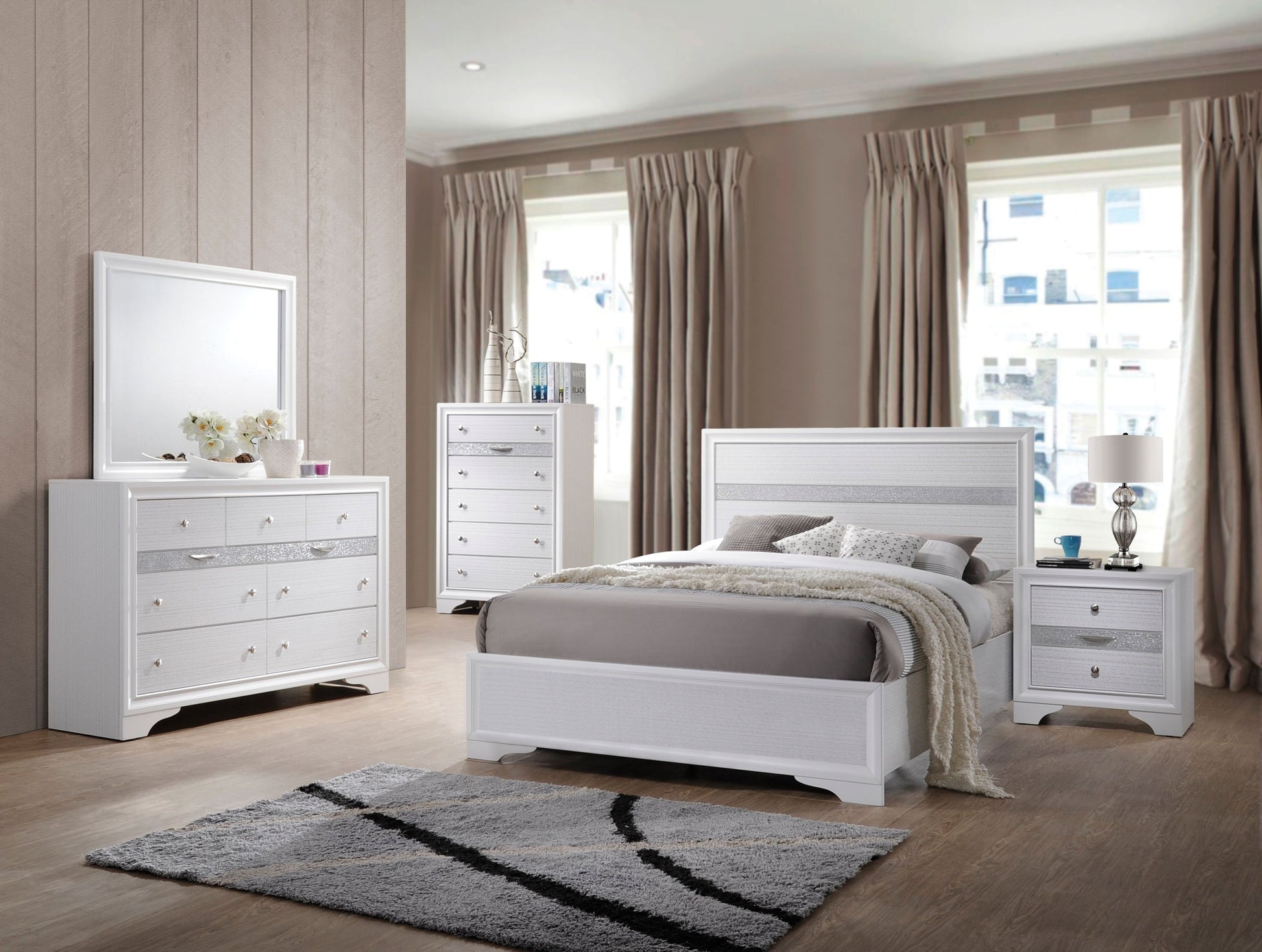 Naima White Twin Bed - ATL FURNITURE