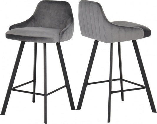 Meridian Furniture - Viviene Counter Stool In Grey (Set Of 2) - 761Grey - ATL FURNITURE