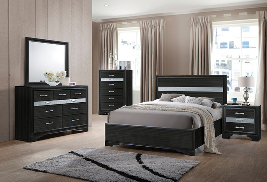 Naima Black Twin Bed - ATL FURNITURE