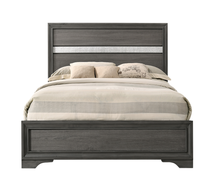 Naima Gray Twin Bed (No Storage) - ATL FURNITURE