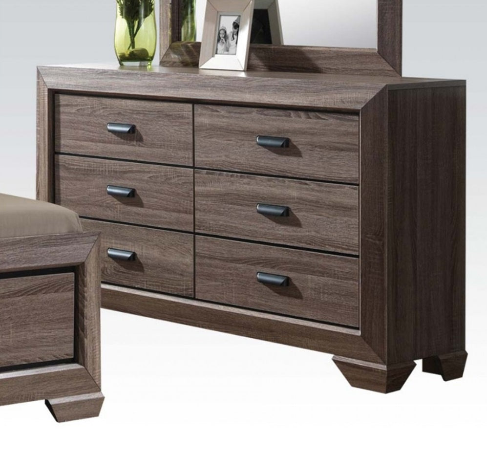 Acme Lyndon Drawer Dresser in Weathered Gray Grain 26025 - ATL FURNITURE